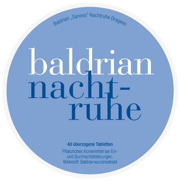 Baldrian „Sanova“ Nachtruhe Dragees, 40 Stück