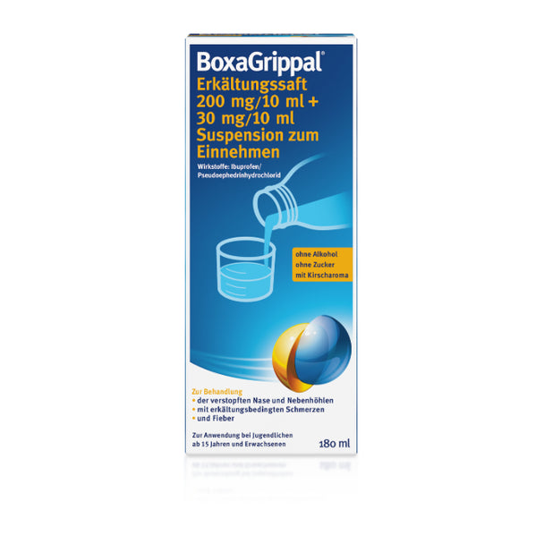BoxaGrippal®  200 mg/10 ml + 30 mg/10 ml Erkältungssaft, 180 ml