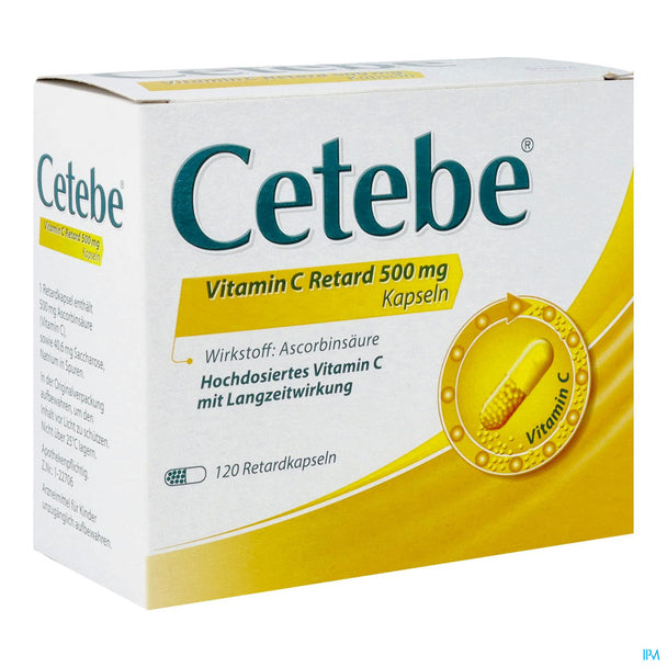 Cetebe® Vitamin C Retard 500 mg Kapseln, 120 Stück