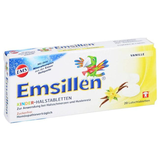 Emsillen Kinder-Halstabletten Zuckerfrei mit Vanillegeschmack, 20 Stück