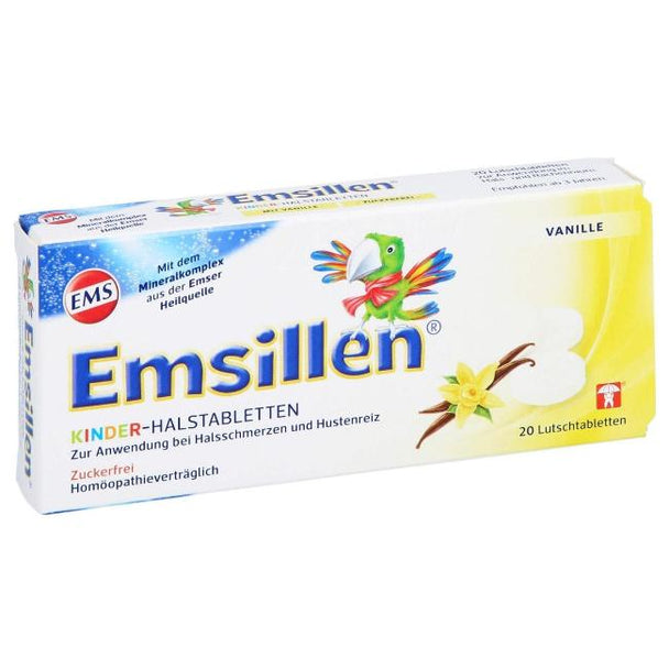 Emsillen Kinder-Halstabletten Zuckerfrei mit Vanillegeschmack, 20 Stück