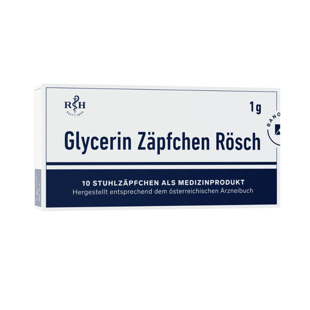 Glycerin Zäpfchen Rösch 1g, 10 Stück