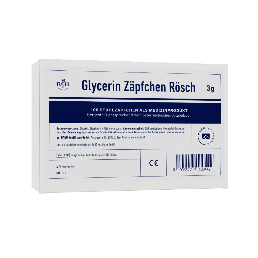Glycerin Zäpfchen Rösch 3g, 100 Stück