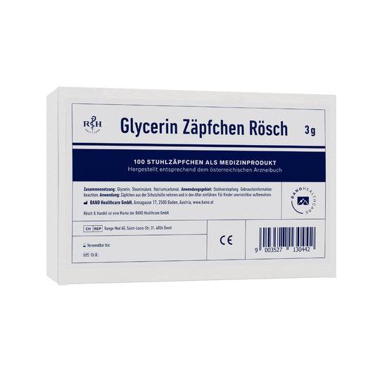 Glycerin Zäpfchen Rösch 3g, 100 Stück