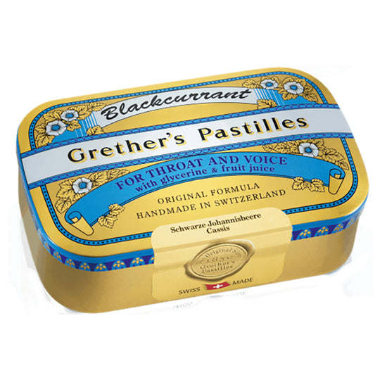 Grether's Pastilles Blackcurrant (schwarze Johannisbeere) Zuckerhaltig, 110g