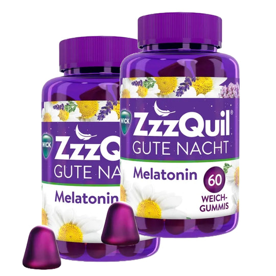 WICK ZzzQuil Gute Nacht mit Melatonin, 2x60 Stück