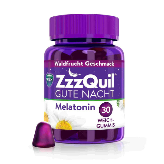 WICK ZzzQuil Gute Nacht mit Melatonin Waldfrucht, 30 St