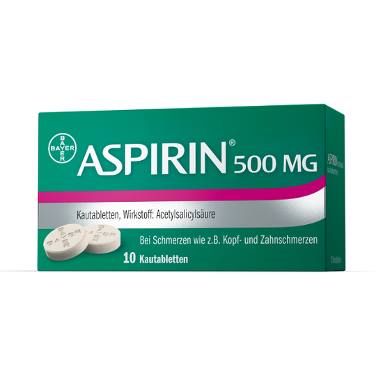Aspirin® 500 mg Kautabletten, 10 Stück