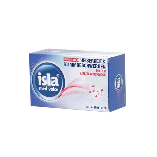isla med voice Halspastillen mit mildem Kirschgeschmack, 50 Stück