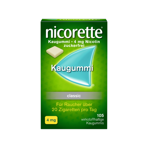 nicorette® Kaugummi 4mg ohne Geschmack, 105 Stück