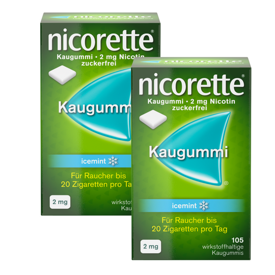 nicorette® Kaugummi icemint 2mg (2x105), 210 Stück