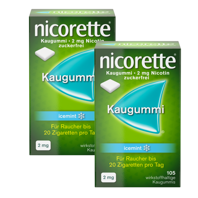 nicorette® Kaugummi icemint 2mg (2x105), 210 Stück
