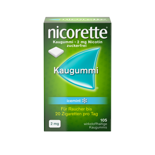nicorette® Kaugummi icemint mit 2 mg Nikotin, 105 Stück